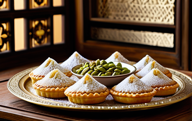 다과와 중동 디저트 - **Prompt for Traditional Sweets:**
    A lavish spread of exquisite Arabic traditional sweets, metic...