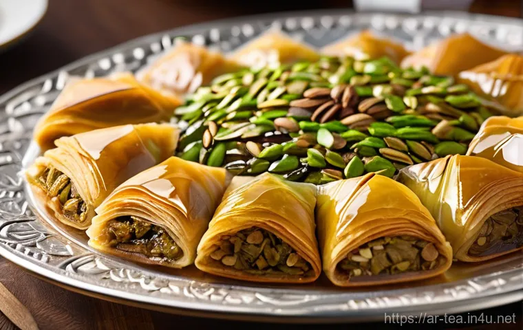 다과와 한과 만들기 - Image Prompt 1: The Art of Traditional Baklava**