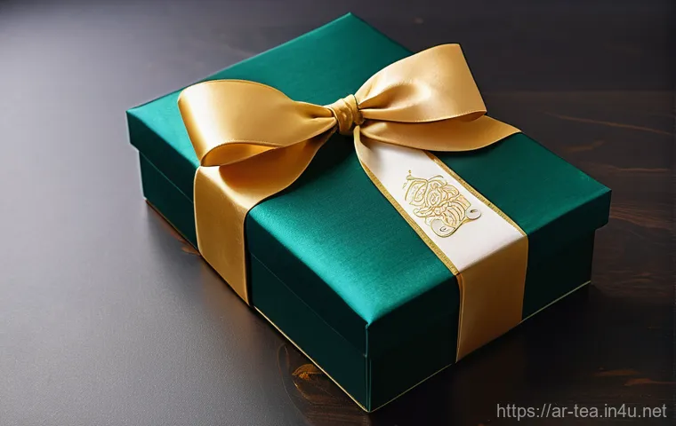 다과 포장 및 선물세트 - **Luxurious Eid Gift Box with Arabic Calligraphy:**
    A sophisticated and opulent gift box for Eid...