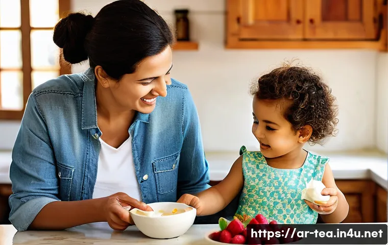 다과와 홈메이드 요거트 - **Prompt 1: A Cozy Family Moment with Homemade Yogurt**
    "A warm, inviting kitchen scene filled w...